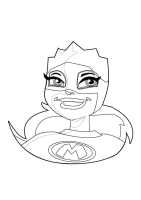 A coloring page of mega mindy